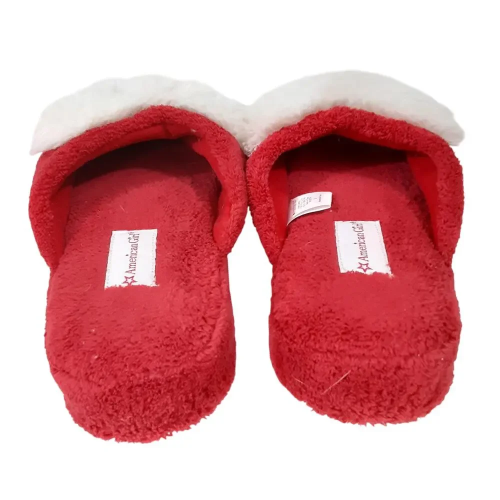 American Girl Coconut Puppy Dog Slippers Girls Large 6-7 Slip On Firm Outsoles